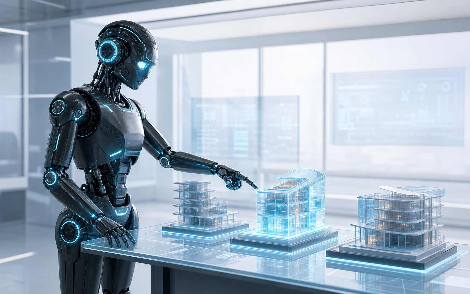人形建筑 AI 机器人面向桌面挑选设计方案